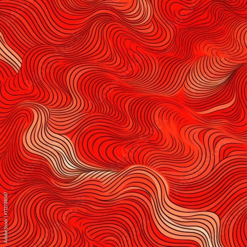 Red wavy 70s halftone pattern, batik, pastel