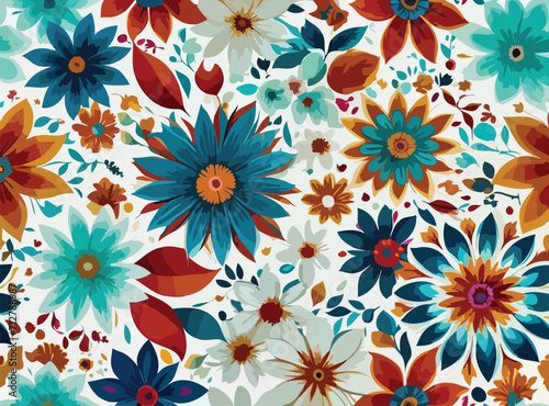 colorful abstract Floral: A riot of colors and shapes in this mesmerizing pattern. Dive into a world of vibrant beauty.
