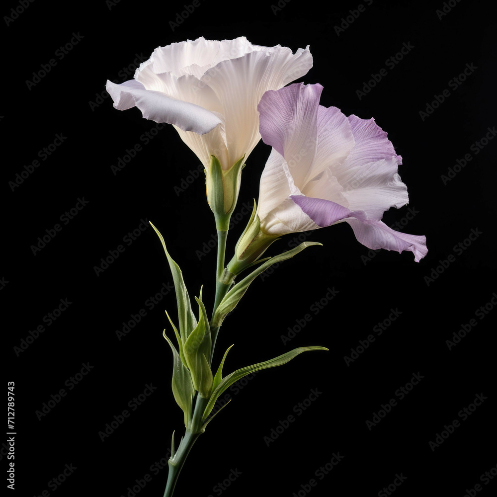 Lisianthus Flower, isolated on black background Lisianthus Flower, isolated on black background