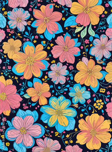 colorful abstract Floral  A riot of colors and shapes in this mesmerizing pattern. Dive into a world of vibrant beauty. 