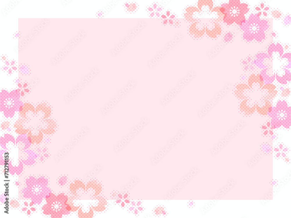 かわいい桜の花のフレーム背景