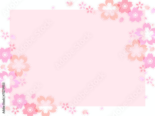 かわいい桜の花のフレーム背景