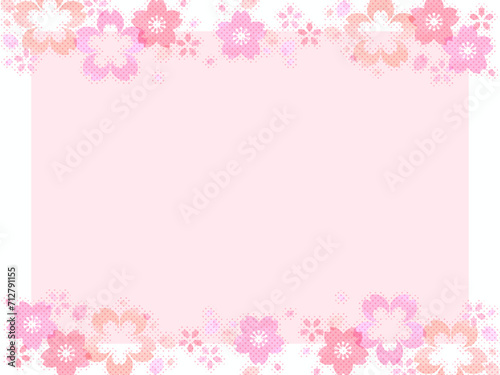 かわいい桜の花のフレーム背景