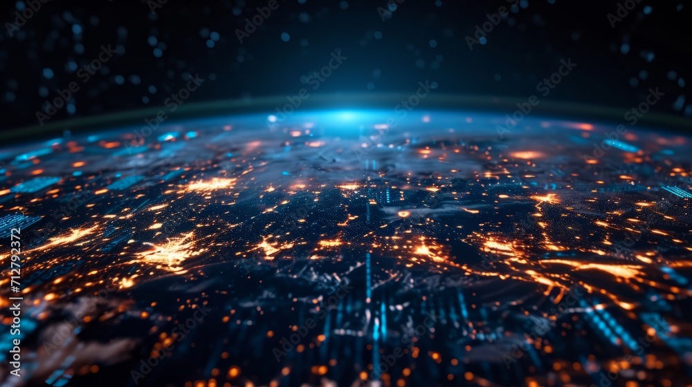 Nighttime View of Earth From Space, A Beautiful and Dazzling Display of 