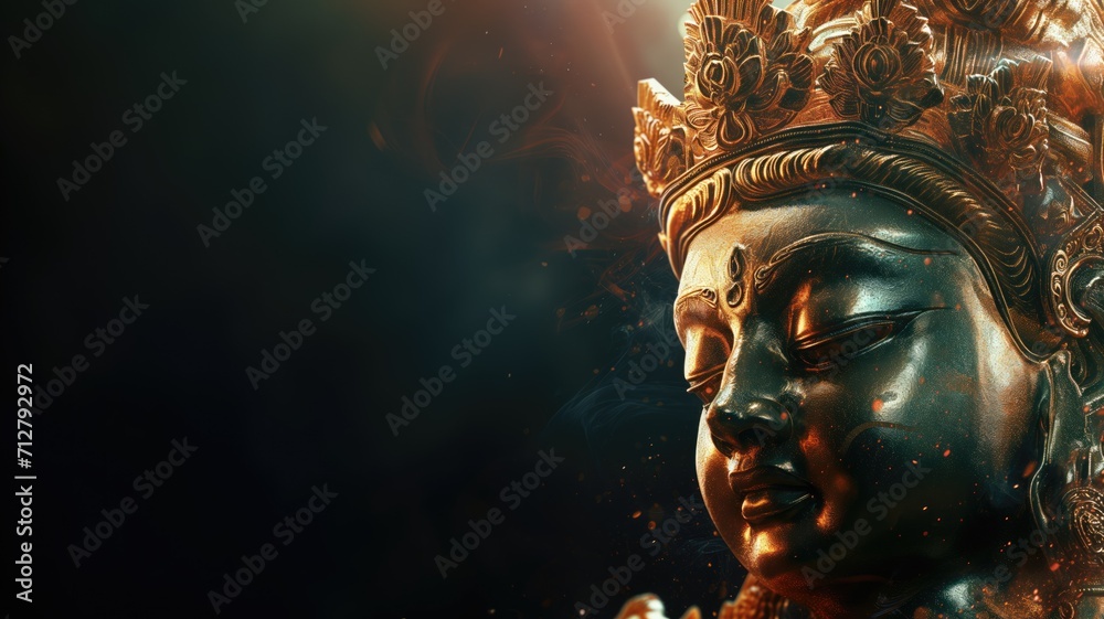 A dark and intense depiction of a Hindu Goddess with a fiery aura A dark and intense depiction of a Hindu Goddess with a fiery aura
