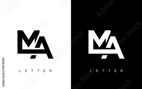 Initial MA letter Logo Design vector Template. Abstract Letter MA logo Design