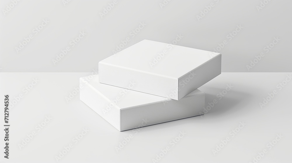 Explore a white box - mockup for versatile, realistic packaging. Blank product packaging boxes isolated on a white background.. Generative AI Explore a white box - mockup for versatile, realistic packaging. Blank product packaging boxes isolated on a white background.. Generative AI