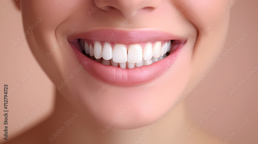 portrait photo of perfectly straight and white teeth on a person, plain color background portrait photo of perfectly straight and white teeth on a person, plain color background