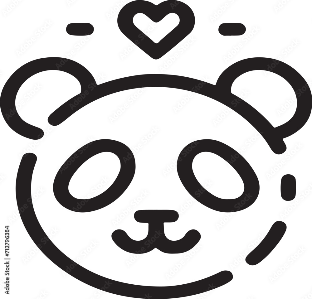 panda bear with heart vector art design panda bear with heart vector art design