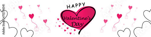 Happy valentines day. Vector banner, greeting card, flayer, poster,  with text Happy valentines day