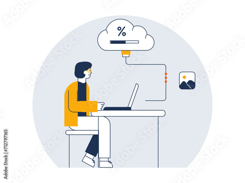 Flat vector design of statistics and data analysis. Modern flat design illustration of data analysis. Vector illustration of analysis.	
