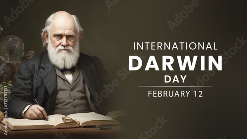 International Darwin Day representing the evolotuion theory. Charles Darwin Tribute. Darwin Day. photo