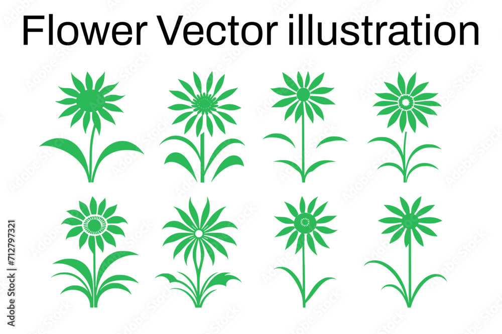 vector set of green plants