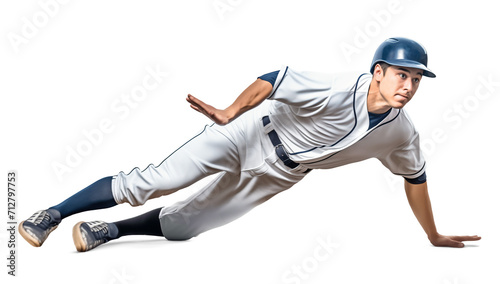 baseball baserunner sliding to touch a base