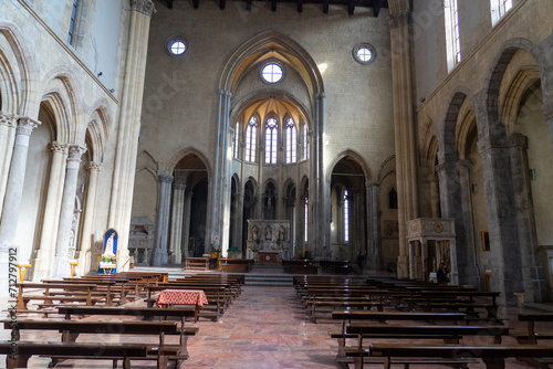interior of the Basilica of Parrocchiale san Lorenzo maggiore in Naples-Italy