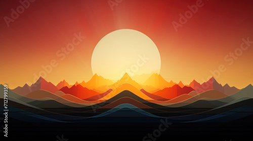 A simple yet powerful depiction of a sunrise  evoking the endless cycle of beginnings and endings in our lives.