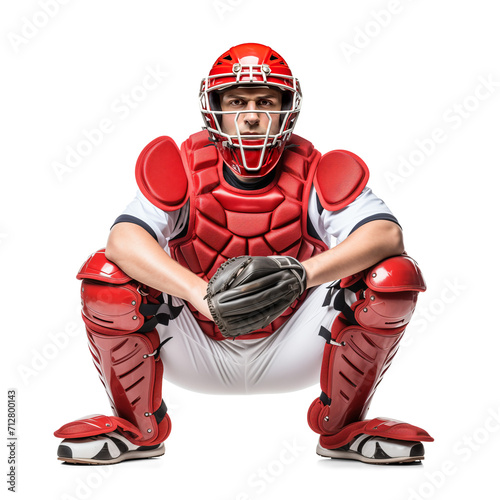 Obraz na płótnie baseball catcher in full protective gear w salonie