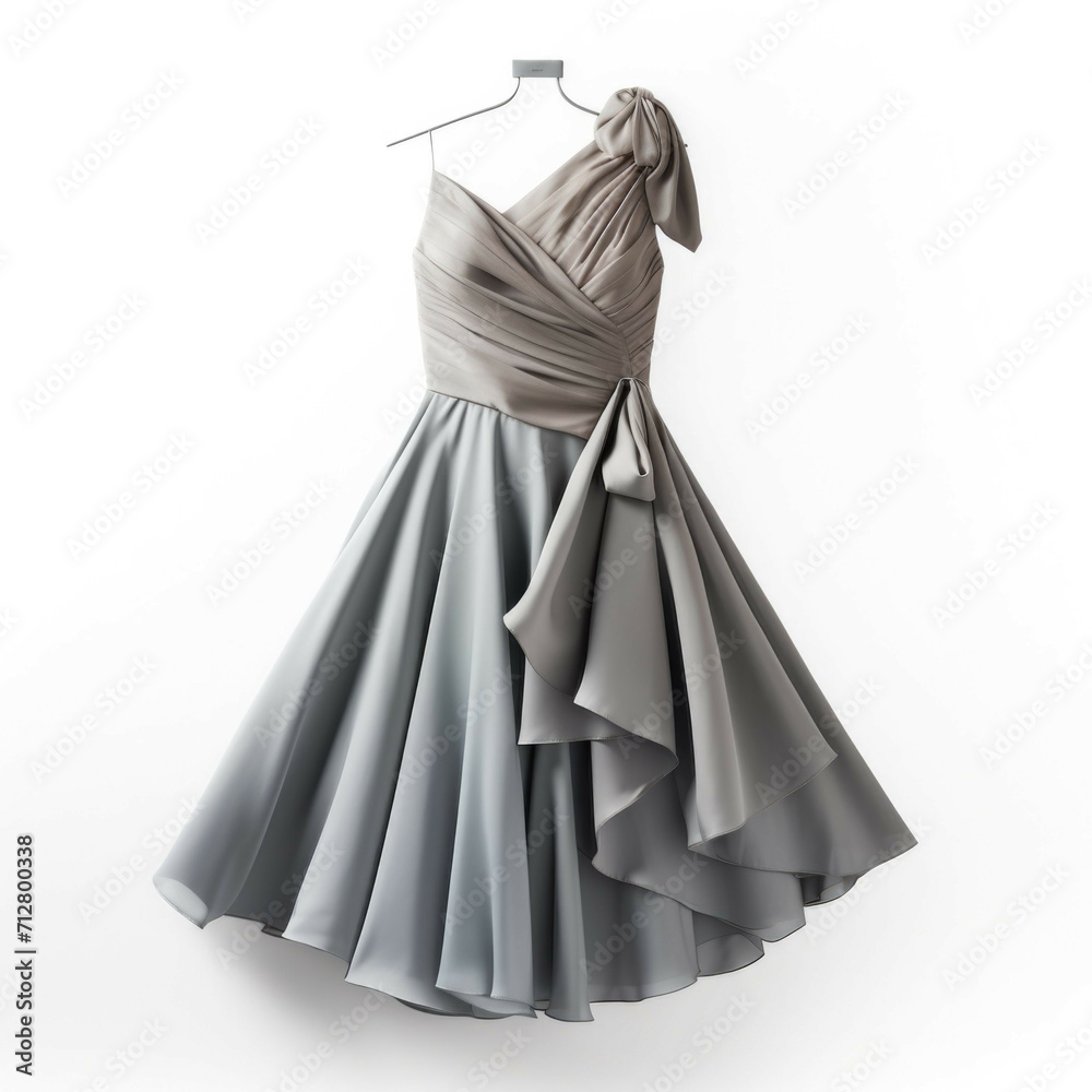 Gray Dress isolated on white background Gray Dress isolated on white background