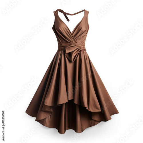 Brown Dress isolated on white background
