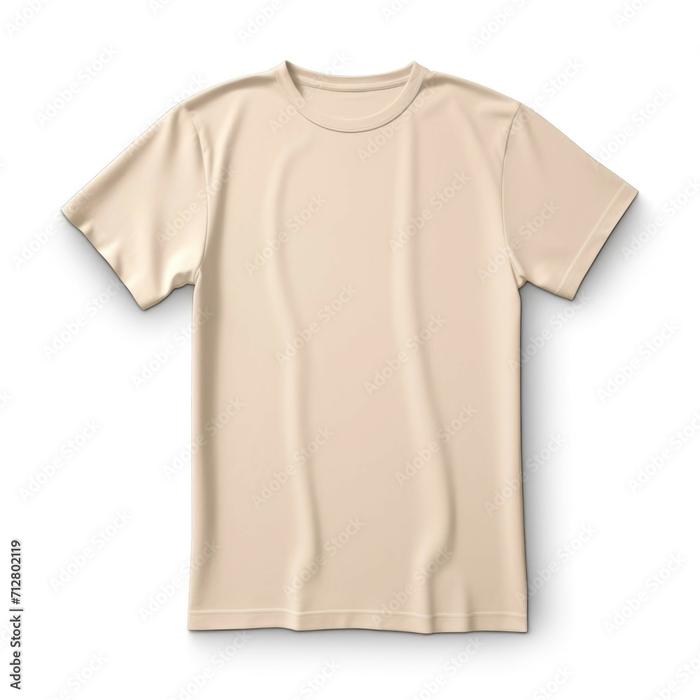 Beige T-Shirt isolated on white background Beige T-Shirt isolated on white background