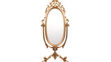Vintage Gold Leaf Dressing Mirror Capturing Chic Bedroom Interior