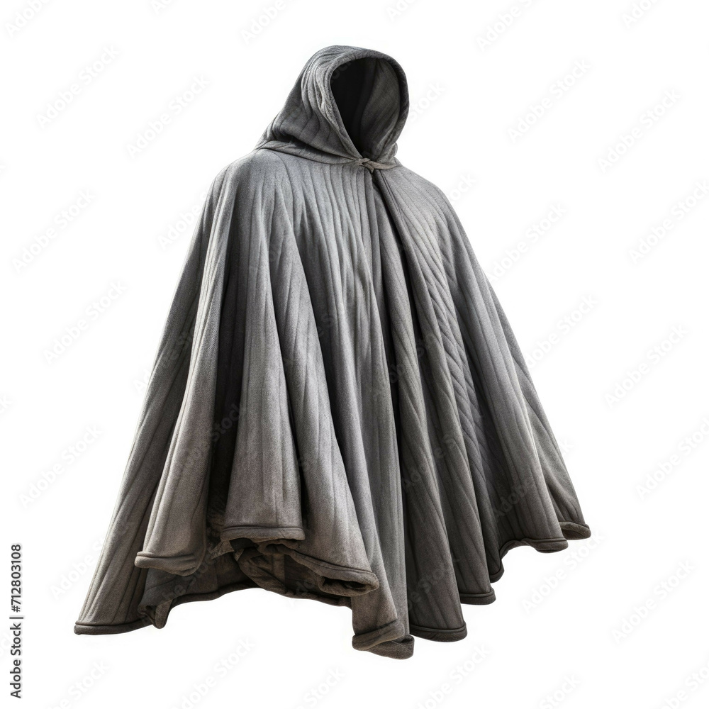 Naklejka premium Gray Poncho isolated on white background