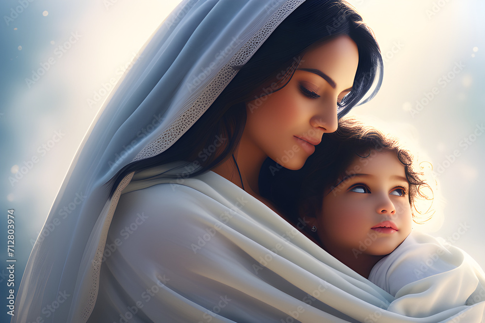 Mother care concept image with warm love and care: a look that gives children comfort and comfort generative ai Mother care concept image with warm love and care: a look that gives children comfort and comfort generative ai