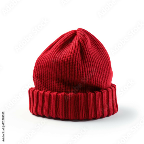 Red Beanie isolated on white background