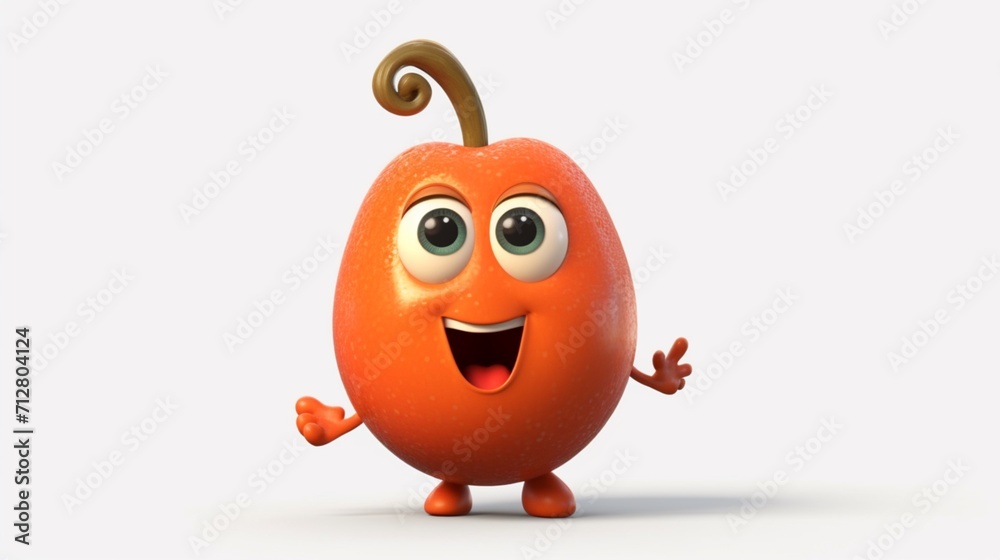 A cute cartoon drupe fruits character Ai Generative A cute cartoon drupe fruits character Ai Generative