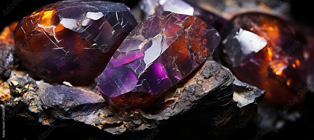 Exquisite close up of rare gemstone, revealing intricate inclusions and facets in stunning detail