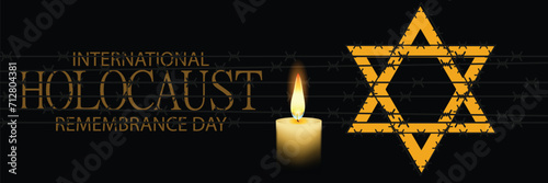 International Holocaust Remembrance Day vector. Star of David . January 27. Important day