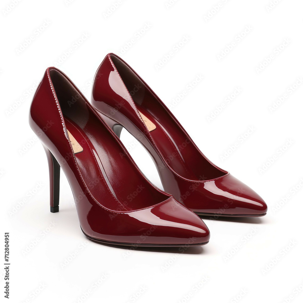 Bordeaux High Heels isolated on white background Bordeaux High Heels isolated on white background