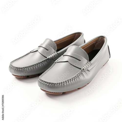 Gray Loafers isolated on white background
