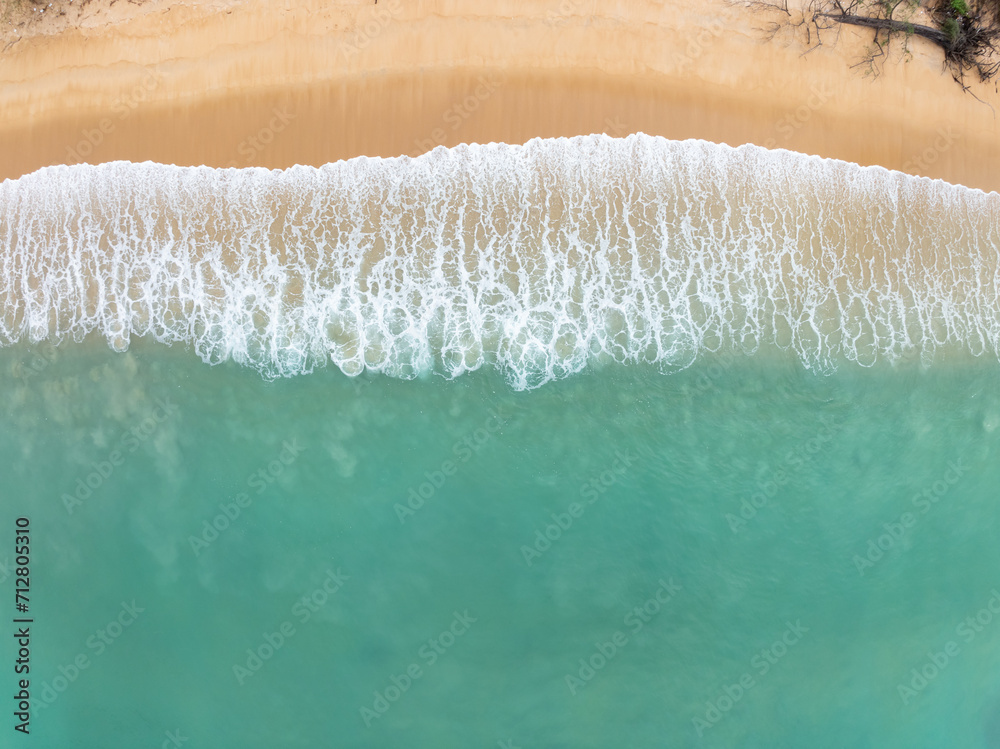 Aerial view beach waves texture background,Summer sea landscape nature background