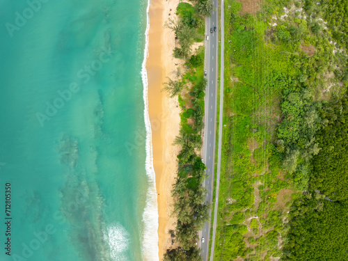 Amazing tropical sea beach landscape background,Summer sea seascape background,High angle view ocean nature background