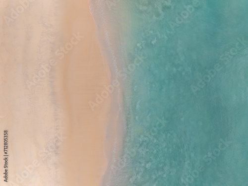 Aerial view beach waves texture background,Summer sea landscape nature background © panya99