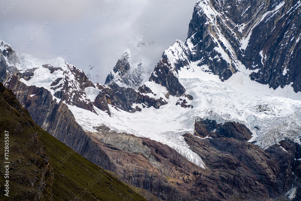 Trekking in the Cordillera Huayhuash in the Peruvian Andes Mountains