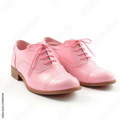 Pink Oxfords isolated on white background