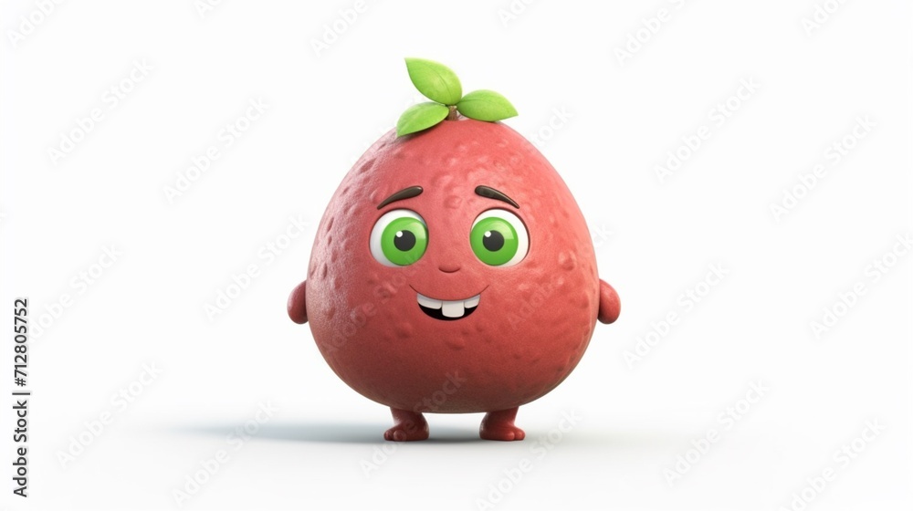 A cute cartoon guava fruits character Ai Generative A cute cartoon guava fruits character Ai Generative