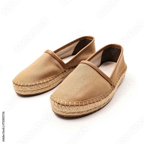 Brown Espadrilles isolated on white background