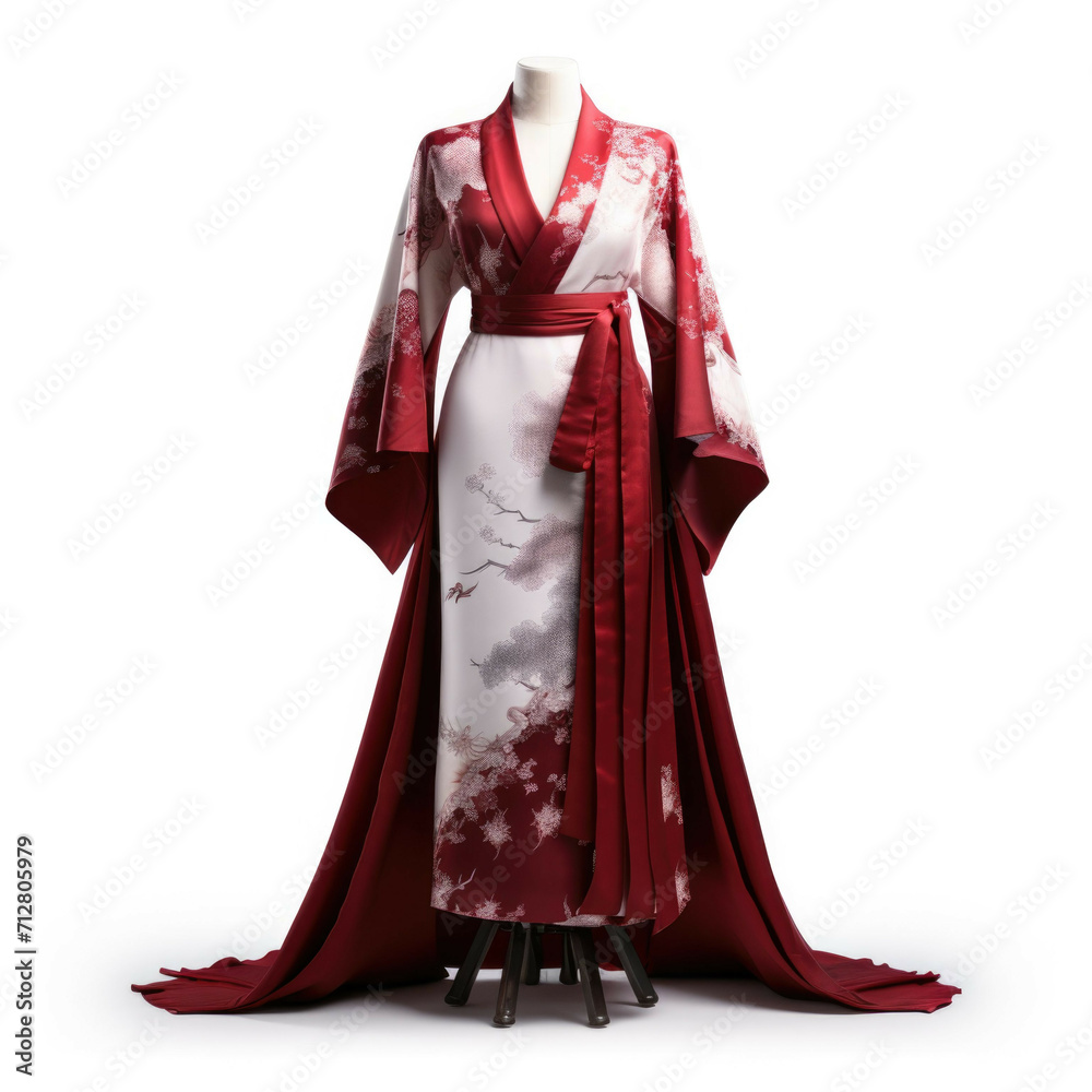 Bordeaux Kimono isolated on white background