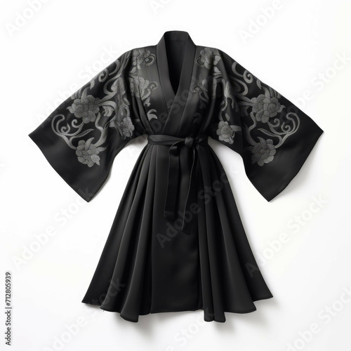 Black Kimono isolated on white background