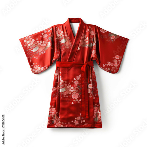 Red Kimono isolated on white background