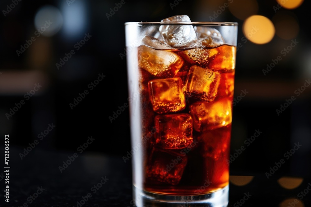 In a tall, slender glass, this rich root beer captivates the eyes with its deep, caramel hue, inviting a sip of velvety smoothness.