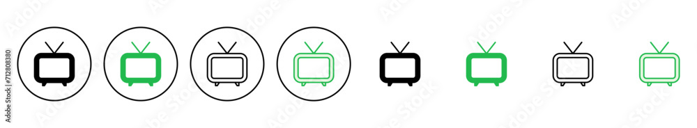 Tv icon set. television icon vector Tv icon set. television icon vector