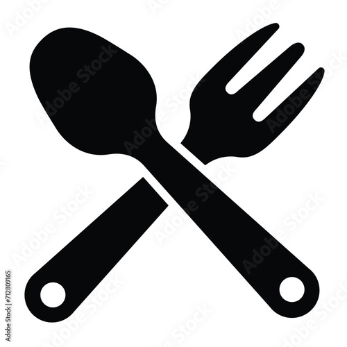 spoon and fork icon for graphic and web design