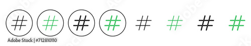 Hashtag icon set. hashtag symbol