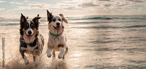 Patas na Areia: Um Dia Perfeito de Brincadeiras Caninas na Praia photo