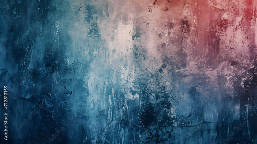 A vibrant and dreamy abstract wall of blue and pink, evoking feelings of whimsy and imagination