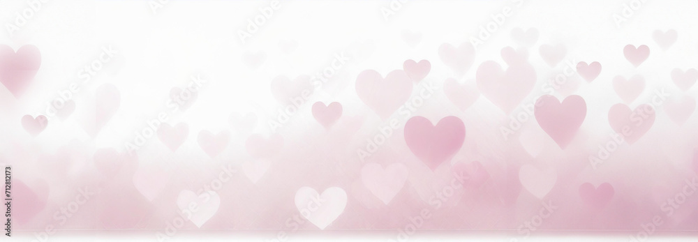Light pink Valentine heart banner graphic for web design and Valentine's Day